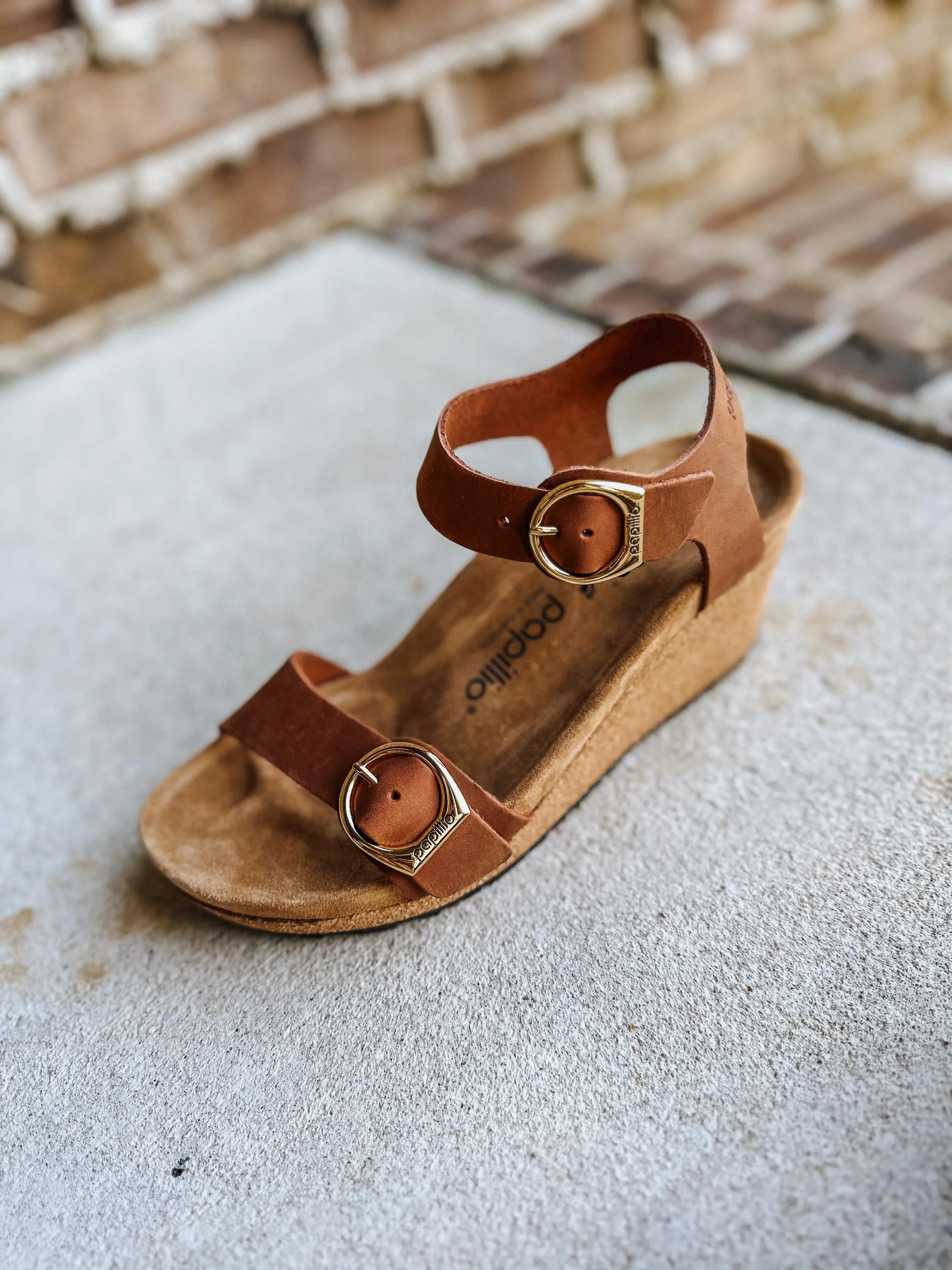 Soley Ring Buckle - Cognac Wedge Sandal by Birkenstock