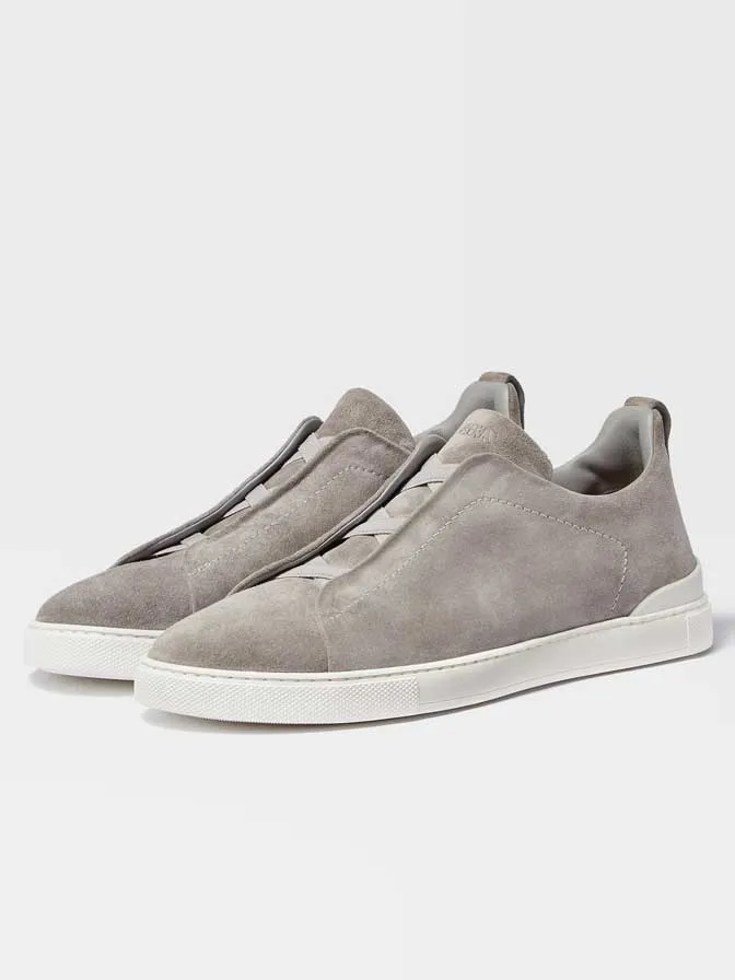 Triple Stitch Suede Sneaker | Grey