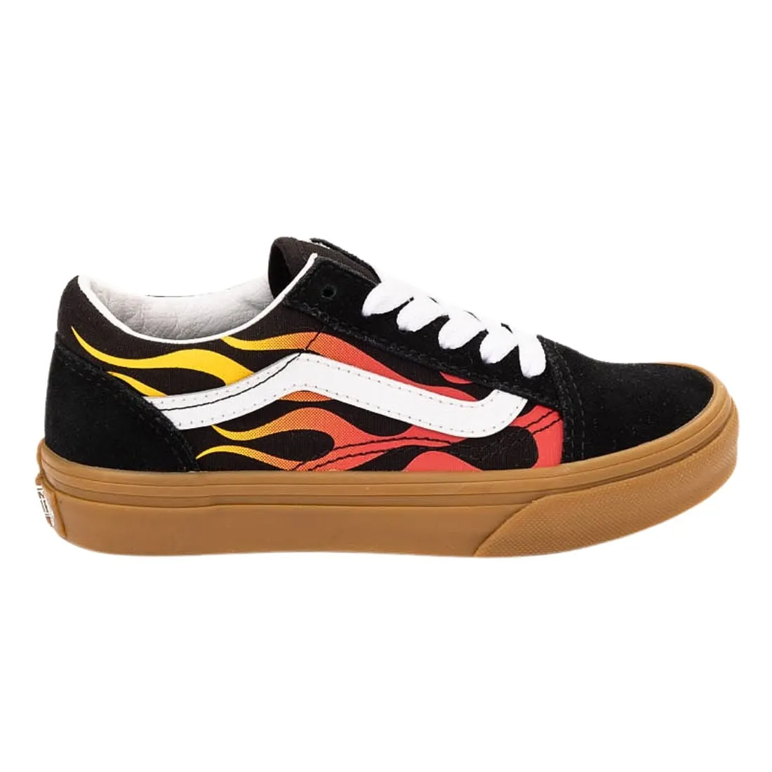 Vans Kids Old Skool Flame Skate Shoes - Flame Black/Gum