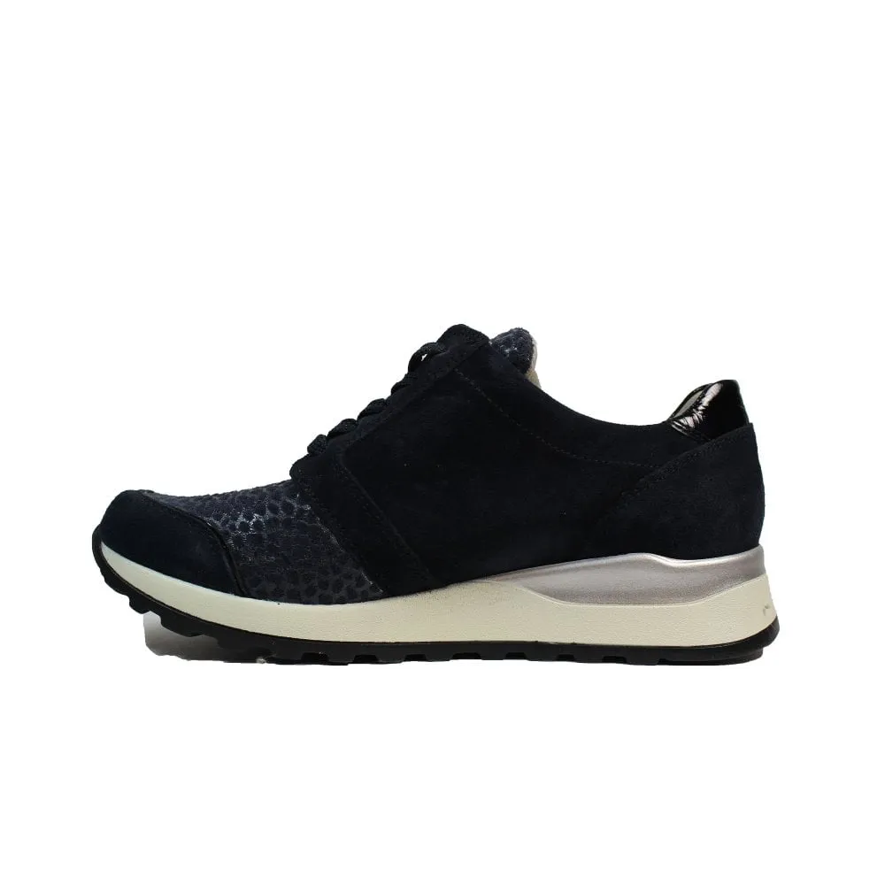 Waldlaufer Hiroko Soft Womens Wide Fit Trainer - Deep Blue