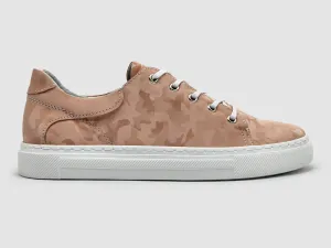 Women's Classic Camo Leather Sneakers - Pink